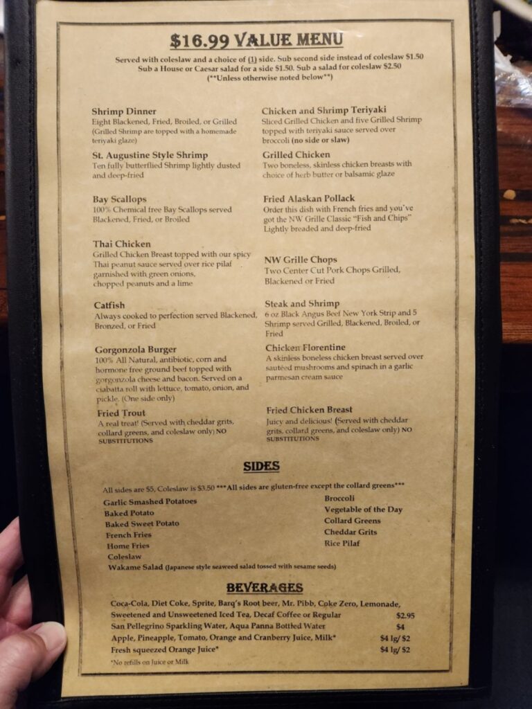 Northwest Grille Menu 4